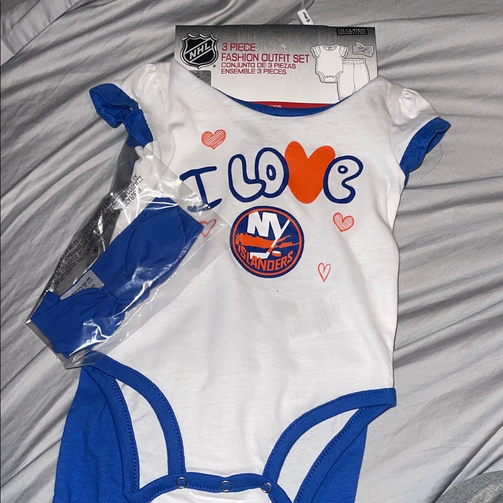 NHL New York Islanders White, Blue & Orange Infant One-Piece Bodysuit